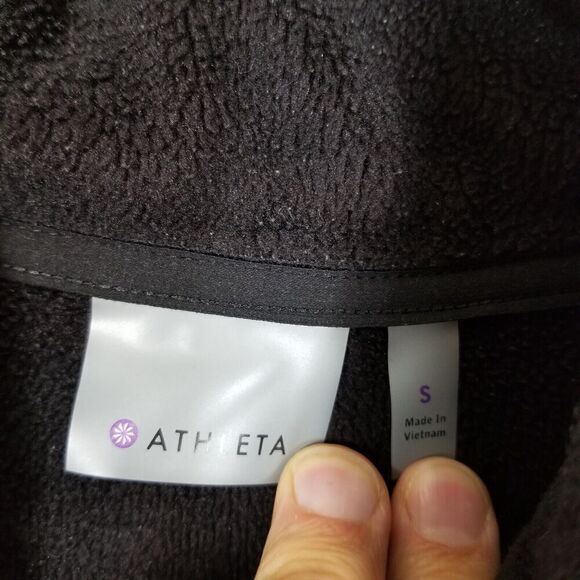 ATHLETA Women Cozy Karma Asymmetric Pullover Size S Fleece Turtlenecks Surplice - Picture 4 of 5